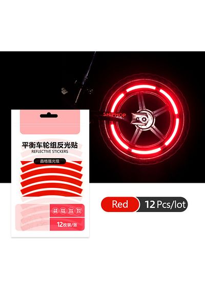Choice Red Reflective Tire Sticker Safety Sticker Color Kids Balance Bike Reflective Sticker Wheel Decal Bi
