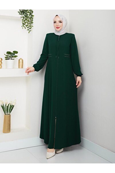 KMKkombin YARIM PİLELİ BEL NAKIŞLI TAM BOY KADIN FERACE