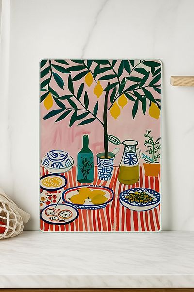 huhuli لوح تقطيع زجاجي 20x30 سم |   الزجاج المقسى |   أدوات المطبخ صحية ودائمة