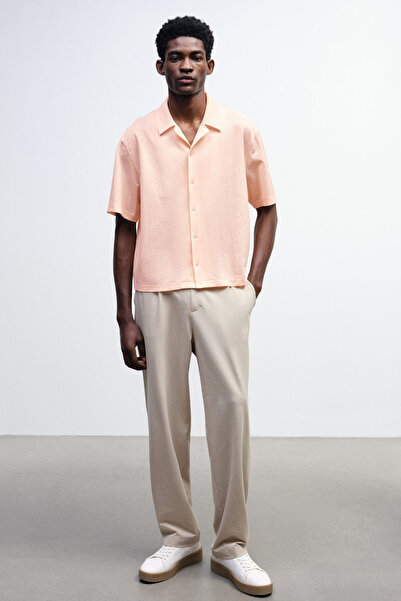 H&M Erkek Yaka Jarse Gömlek Loose Fit