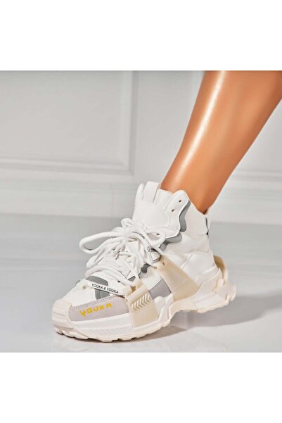 Joana Γυναικεία Αθλητικά Παπούτσια από Οργανικό Δέρμα σε Λευκό Χρώμα Orry