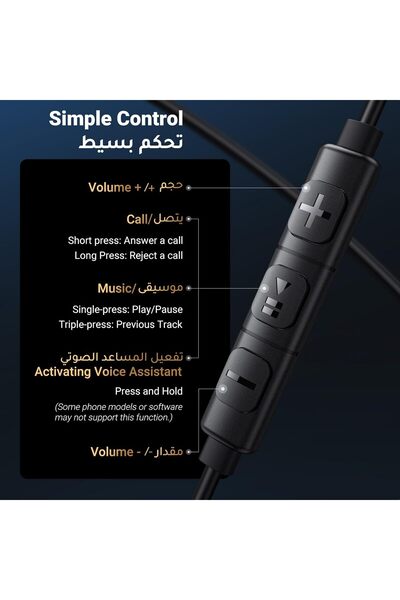 Ugreen In-Ear Wired Headphone with Type-C, Volume Control, Noise-cancelling Microphone, Wide Compatibility