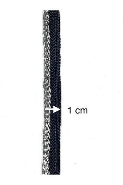 karantuhafiye 5 Meters Black Silver 2 Intermediate Piping / Glitter Intermediate Piping