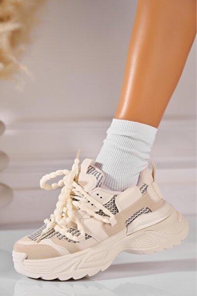 Joana Γυναικεία Adidas Μπεζ Οικολογικό Δέρμα Erisha