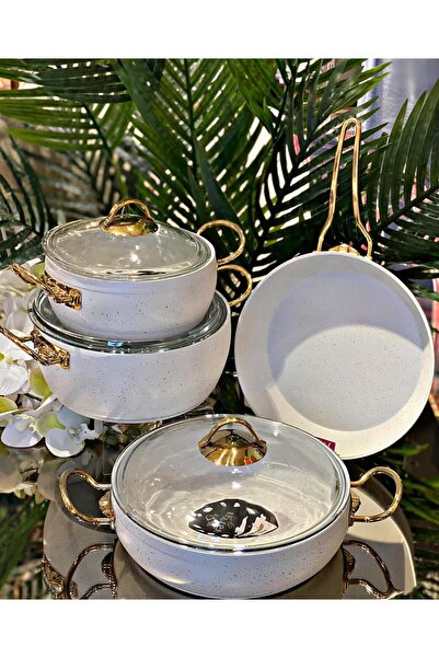 decovien GÜMÜŞER 7 PARÇA GRANİT TENCERE SETİ