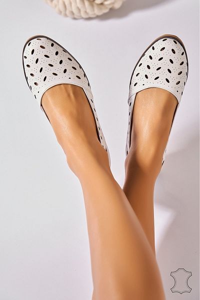Joana Balerini Dam Piele Naturala Alb Quincy