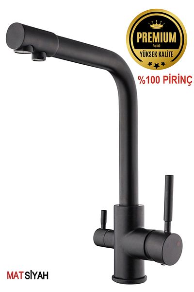 banyonatural First Quality Stainless Brass Purified Matte Black Sink Faucet Black