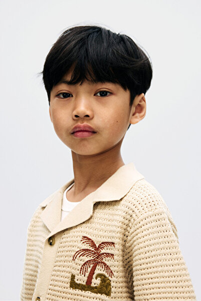 H&M Erkek Yaka Triko Gömlek