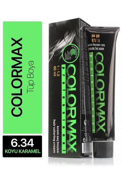Colormax Tüp Saç Boyası No: 6.34 Koyu Karamel 60 ml