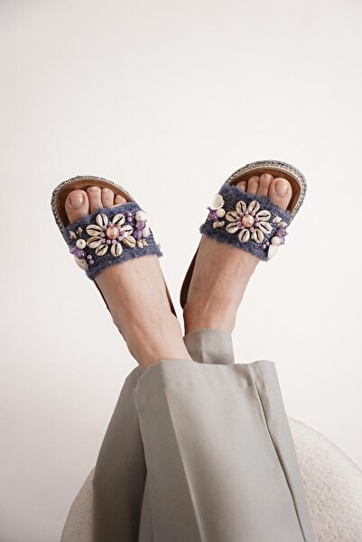 Guja IMELDA GUJA IMPORTAT SERIE SPECIALĂ PIATRA DE COCHILIE DETALIE PAPUC DE FEMEI CONFORT ALBASTRU