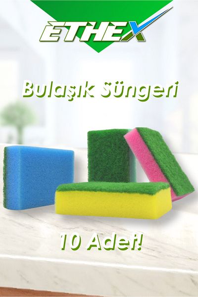 Ethex Dish Sponge 10 Pack - Colorful Pack