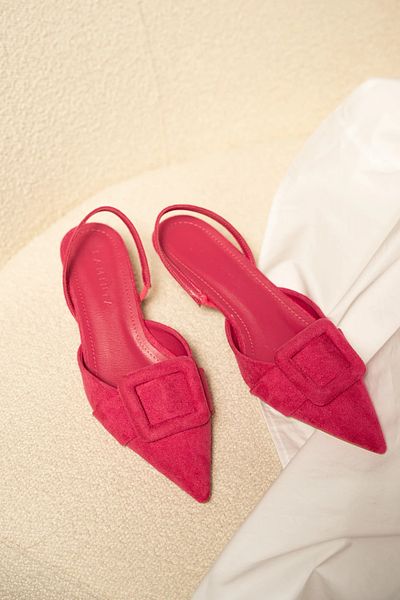 LAMİNTA Pantofi de damă cu toc înalt Nicole Fuchsia din piele intoarsa