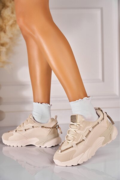 Joana Γυναικεία Adidas Μπεζ Azelle από Οικολογικό Δέρμα