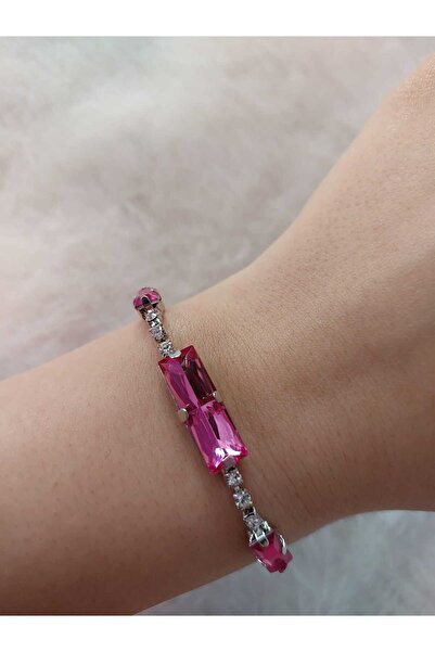 Avcıoğlu Aksesuar سوار نسائي 3 باجيت زركون كريستال حجر مطلي بالفضة وعد الزفاف...