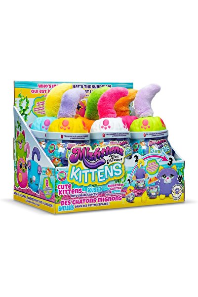 Basic Fun Misfittens Merkitties Fishbowl Plush - Collectible Squishy Cat Toy (Basic Fun)