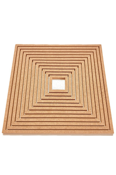 Buradadavar Hobi Ahşap 12'li Kare Ham Mdf, 8mm Kalınlık, 30 Cm Kasnak, Boyanabilir Vidasız Kasnak, Makrome Halkası