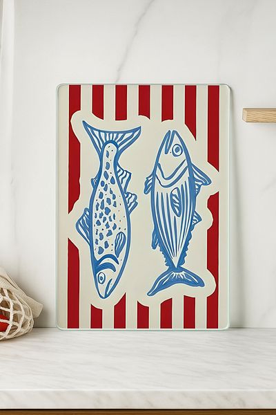 huhuli Glass Cutting Board 20X30 cm |   Tempered Glass |   Hygienic and Durable Kitchen Utensil