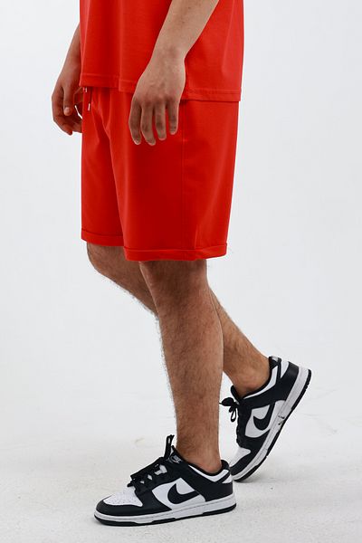 OXVİN Men's Regular Lycra Folded Leg, Pocket Combed Cotton Shorts