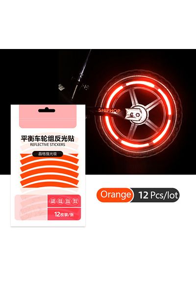 Choice Orange Reflective Tire Sticker Safety Sticker Color Kids Balance Bike Reflective Sticker Wheel Decal