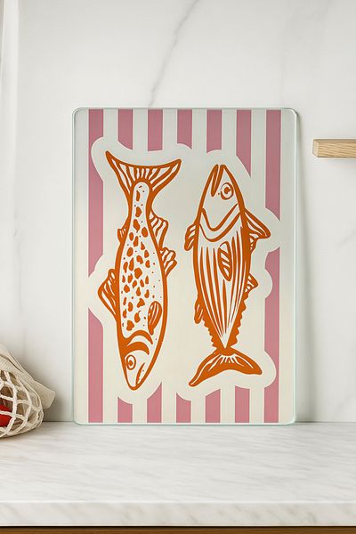 huhuli Glass Cutting Board 20X30 cm |   Tempered Glass |   Hygienic and Durable Kitchen Utensil