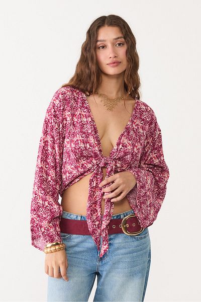 Stradivarius Flowing blouse with knot detail