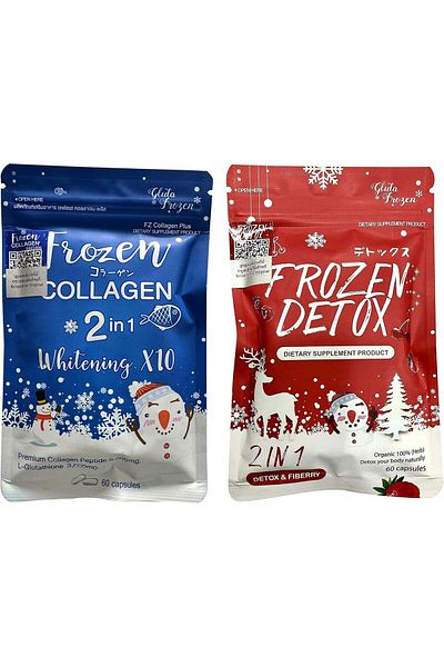 Frozen GLUTA FROZEN Detox and Collagen Whitening x10 glutathione - Double Pack, 10000mg