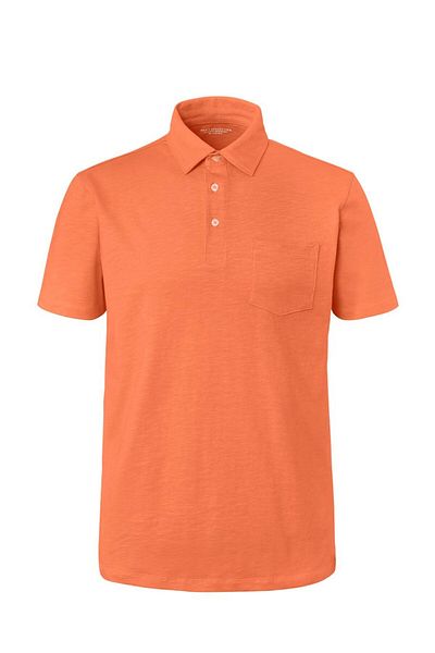 Tchibo Men Regular Fit Plain Short Sleeves Polo, Orange