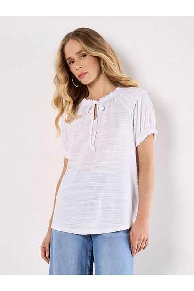 Apricot Jersey-t-shirt Mit Rüschendetail