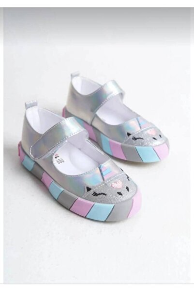 Ege Kids KIZ ÇOCUK GÜMÜŞ RENK IŞIKLI ORTOPEDİK BABET