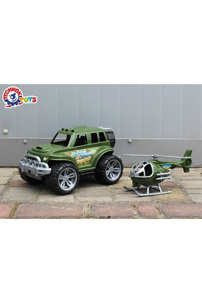 TechNokta Set Of 2 Military Vehicles, Technok, Off-road Vehicle And Helicopter