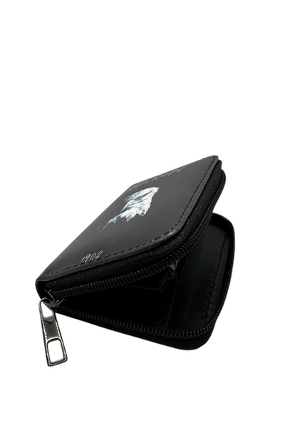 sinbEsg Special Design Black Eagle Visual Zippered Coin Compartment Card Holder Children & Teenager Wallet