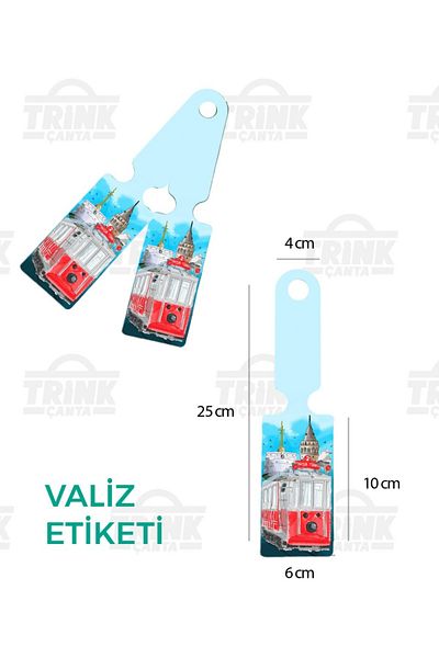 Trink Çanta Trink Bag Patterned Silicone Suitcase and Luggage Luggage Tag with Name * 2 Pieces *