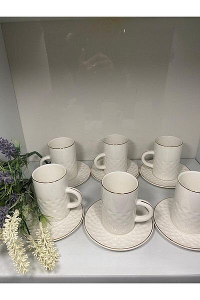 Vitale Porcelain Set of 6 Double Coffee Cups