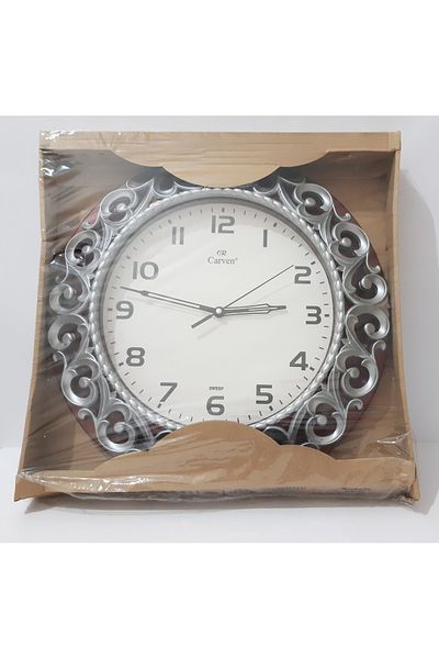 renkli çiçekler Wall Clock Silver Color Round 35 cm Wall Clock |