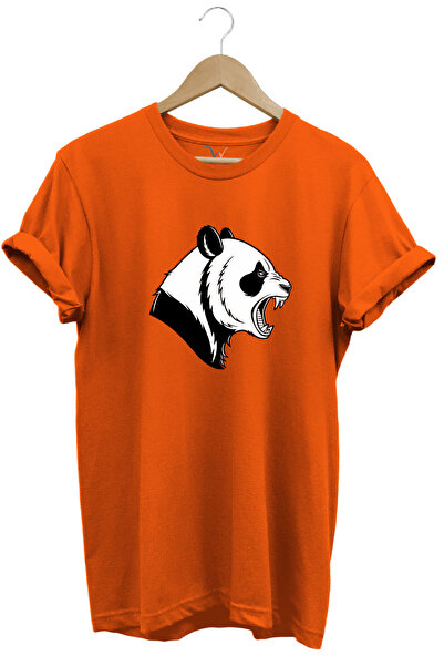 WİDİ Ljuta urlajuća panda Štampano 100% pamuk okrugla kragna Regular Fit nara...