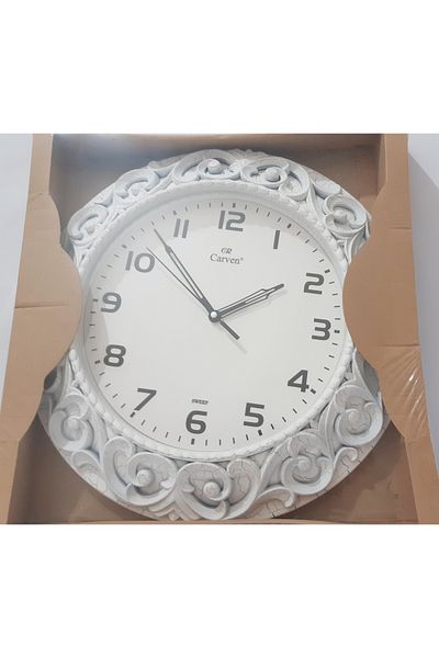 renkli çiçekler Wall Clock White Round 35 cm Wall Clock