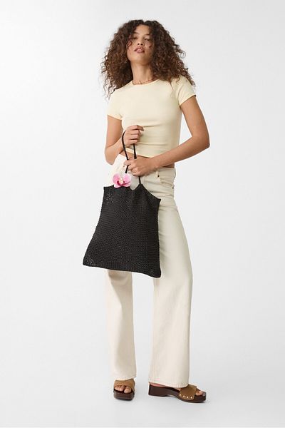 Stradivarius Floral crochet bag