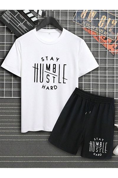 macklin Design Printed Oversize Tshirt and Shorts 2-Piece Bottom Top Set