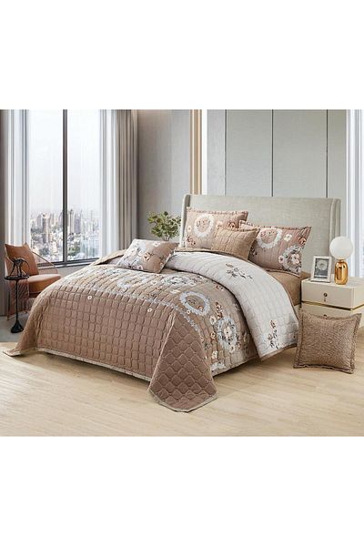 Moon 7-piece compressed microfiber double bed sheet, size 220 x 240 cm
