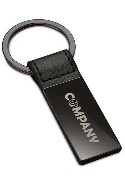 GiftExpress Black Leather Keychain