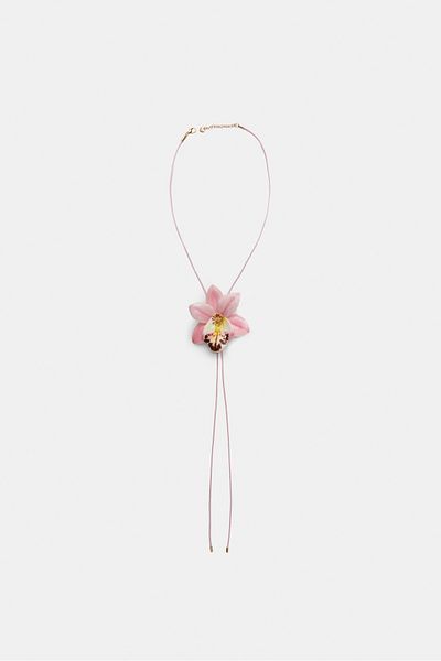 Stradivarius Orchid flower necklace