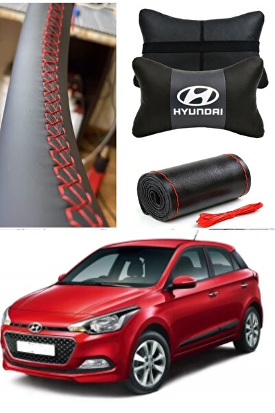 AYAZGRUP Hyundai I20 Dikmeli Direksiyon Kılıfı + 5D Ortopedik Boyun Yastığı (...