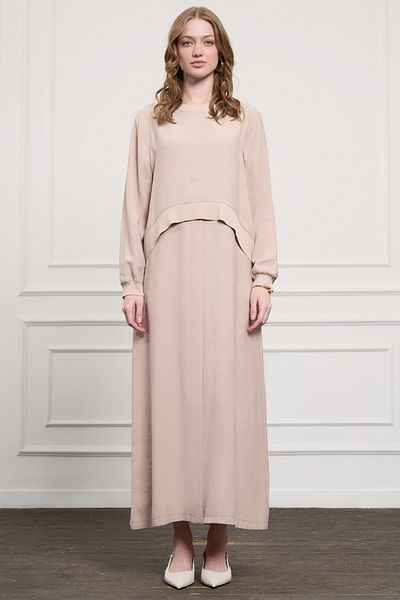 Nuss 2 Piece Cape & Detail Dress 2044 Beige