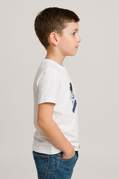 Let's Wear Μπλουζάκι για αγόρι με στάμπα Astronaut Skateboard