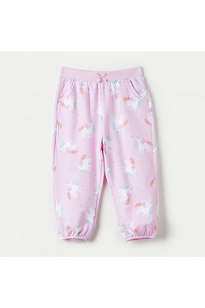 Juniors All-Over Unicorn Print Joggers with Elasticated Waist and Pockets