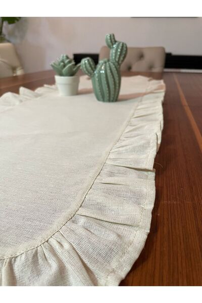 LİFENES Runner de in brut cu volane 40x110cm 100% bumbac