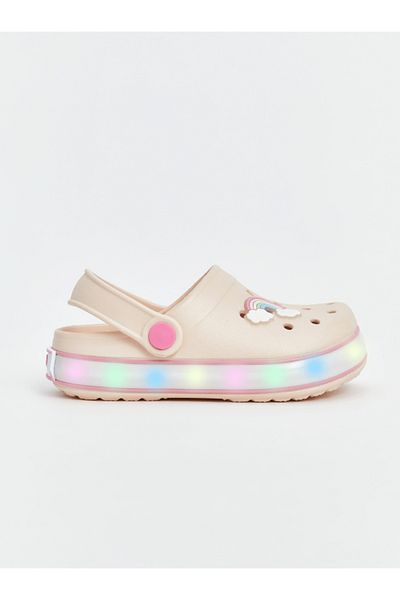 SHOUGO Orthopedic Sole Lighted Girl's Beach Sandals with Jibbitz Gift Stylish Slippers