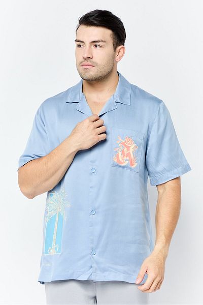 adidas Men Sportswear Fit Short Sleeves Outdoor Glide Shirt, Slate Blue
