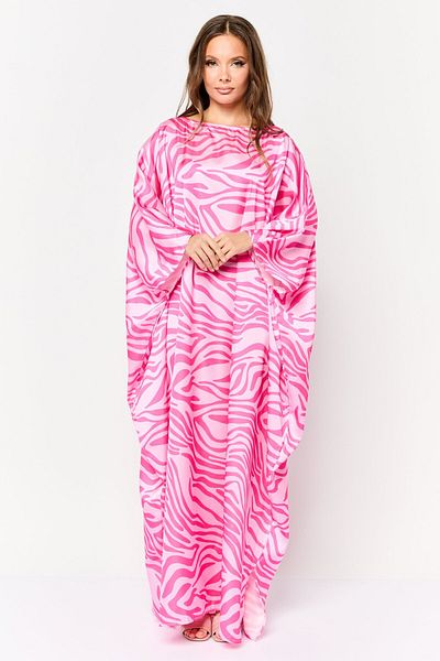 Kathy Ireland Women Animal Print Kaftan Dress, Pink