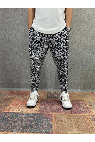 FıttingRoom Cotton Bohemian Baggy Trousers with Elastic Waist